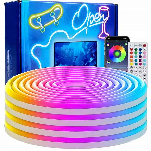 12 m Led páska Neon Flex 5050 Rgb Aplikace Dálkový Ovladač Vodotěsná 24V