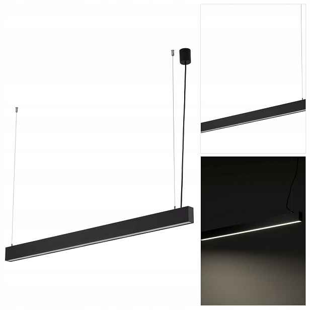 Černá závěsná lampa Luxe Led s variabilním světlem do jídelny Tk Lighting