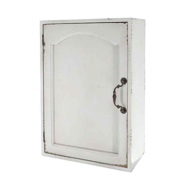 Krémová antik nástěnná dřevěná skříňka s dvířky Chantal - 35*19*50 cm Chic Antique