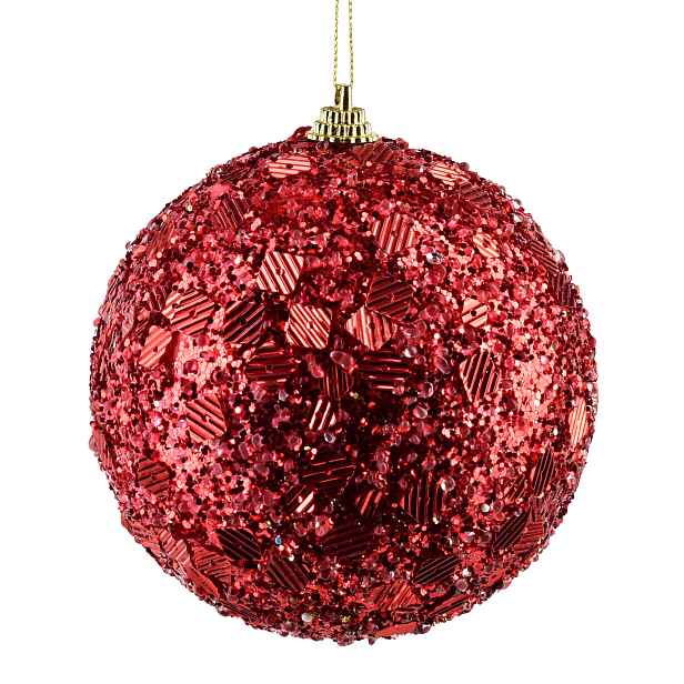 Mondex Vánoční baňka SANTA LILA Miracle 10 cm červená