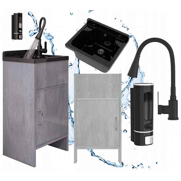 Technický dřez technický černá komora Loma skříňka Pvc baterie dávkovač