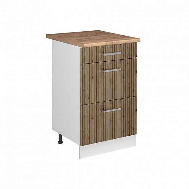 Vicco SPODNÍ SKŘÍŇKA KUCHYŇSKÉ LINKY R-Line, Řemeslný dub/Bílá, 50 cm pracovná doska Dub Goldkraft