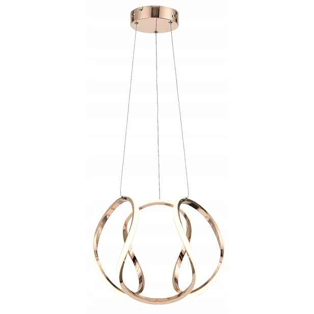 Závěsná Led lampa růžová zlatá, moderní, dekorativní do obývacího pokoje Reality