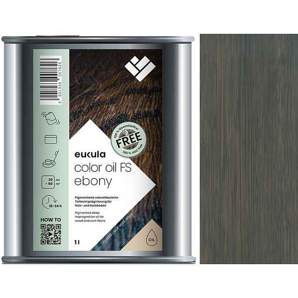 Eukula Color Oil Fs Ebony Eben 1L barvicí mořidlo na dřevo