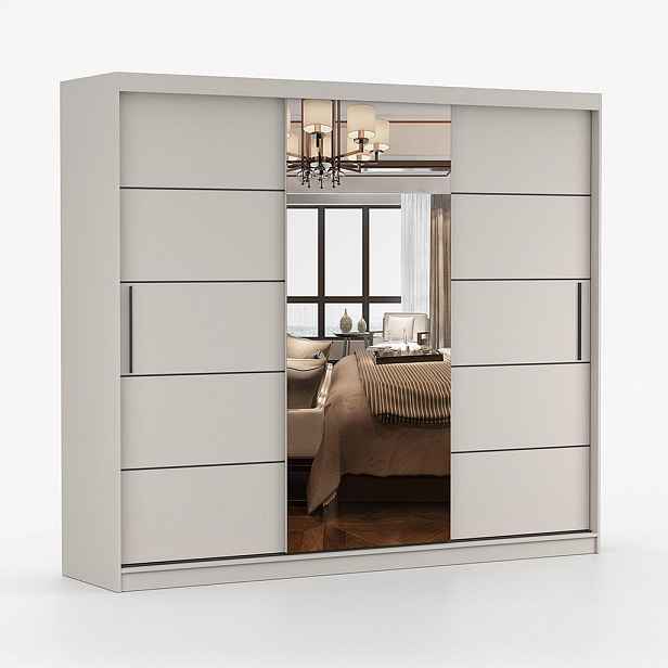 imoebel24 SKŘÍŇ s otočnými dveřmi Alba I 250 cm 250/218/61 cm, 3dveřová, kašmír