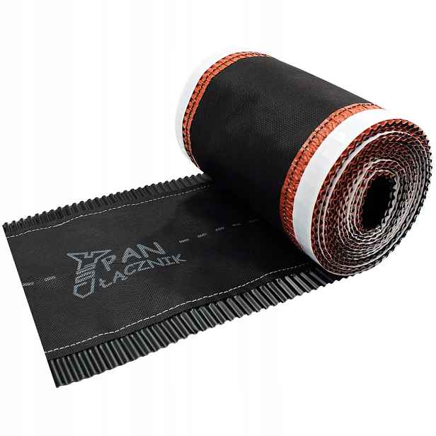 Kalenicová Páska Pod Pás 240 mm Hliníková Netkaná Textilie Černá 5 m RAL9005