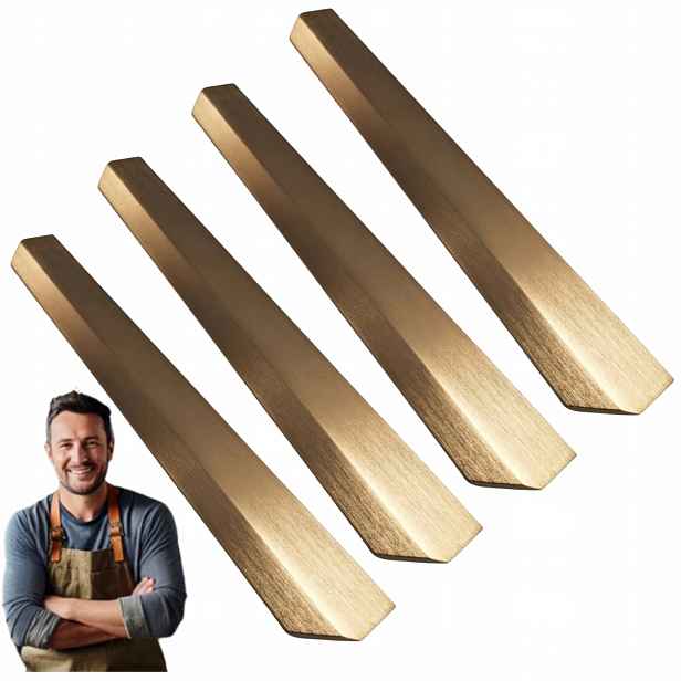 Nábytkový okrajový držák Asami 350 mm Kartáčovaná mosaz 4ks