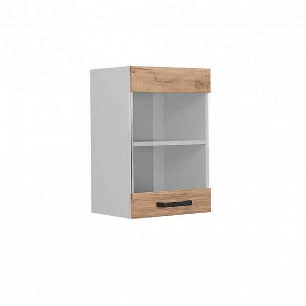 Vicco SKLENĚNÁ KUCHYŇSKÁ SKŘÍŇKA R-Line Zlatý mocný dub 40 cm
