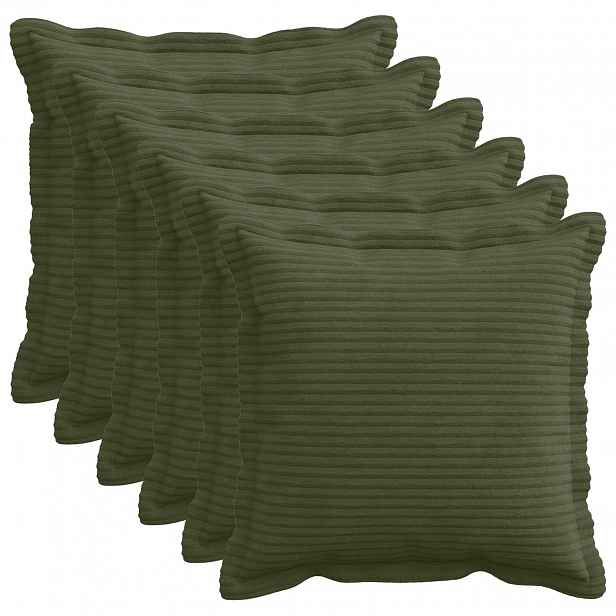 vidaXL Povlak na polštář 6 ks HOUTEN Zelená 50 x 50 cm manšestr