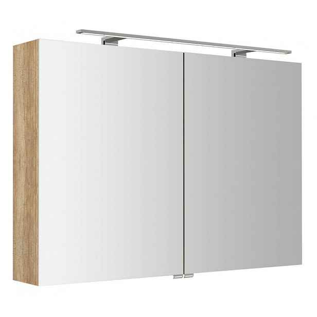 Sapho Riwa - Zrcadlová skříňka s LED osvětlením 101x70x17 cm, dub alabama RIW100-0022