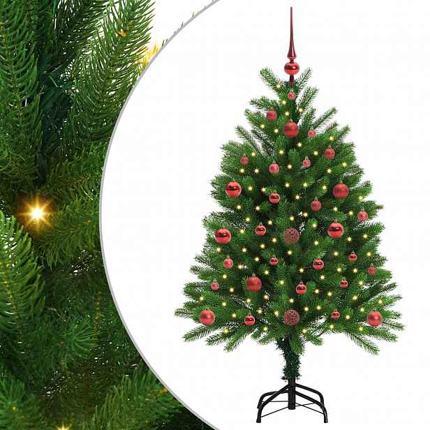 vidaXL Vánoční stromeček s 150 LED diodami s stojanem Zelená 120 cm PE
