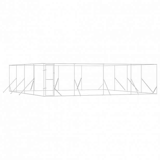 vidaXL Venkovní psí kotec stříbrný 8 x 8 x 2 m pozinkovaná ocel