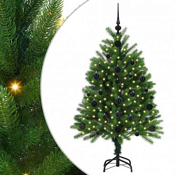 vidaXL Vánoční stromeček s 150 LED diodami s stojanem Zelená 120 cm PE