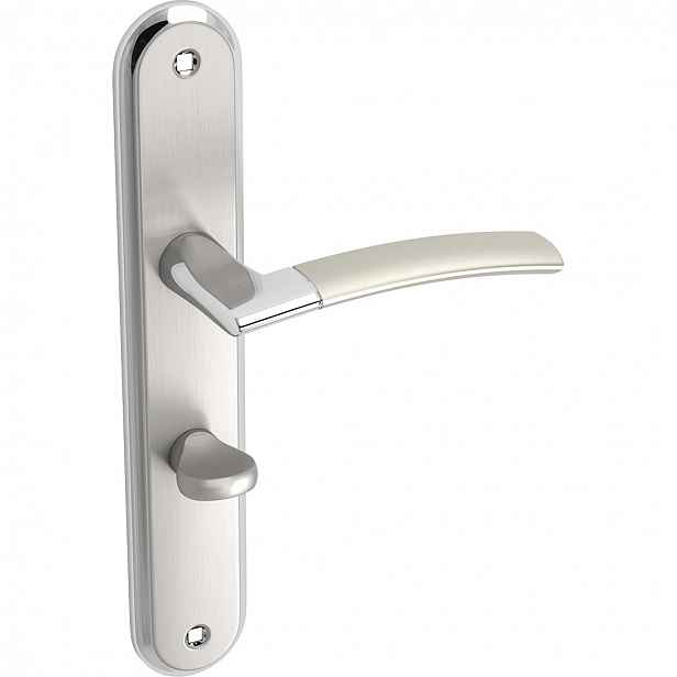 Dveřní klika Luxor Wc saténová/chromová, Kuchinox, dlouhý úchyt 242 mm