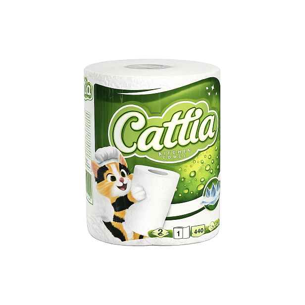 Kuchyňské utěrky Cattia 2-vr., 100 m, extra bílá zelené