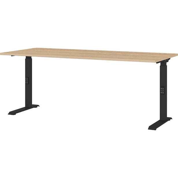 Polohovací pracovní stůl s deskou v dubovém dekoru 80x180 cm Lissabon – Germania
