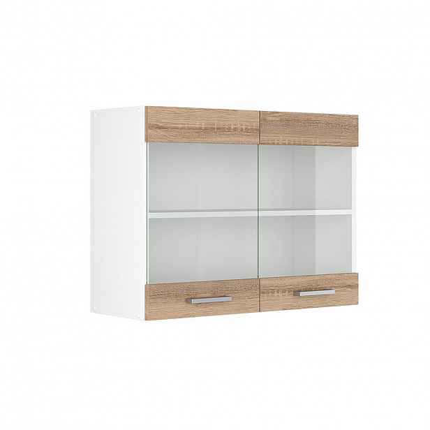Vicco UNIVERZÁLNÍ NÁSTĚNNÁ SKŘÍŇKA R-Line Sonoma 80 cm se skleněnými dvířky