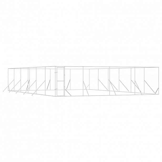 vidaXL Venkovní psí kotec stříbrný 8 x 12 x 2 m pozinkovaná ocel