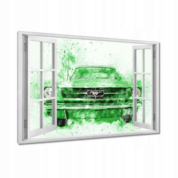 Obrazy 120x80 Zelený akvarel Mustang
