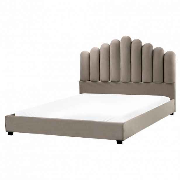 Beliani POSTEL s roštem 160/200 cm Taupe Vincennes