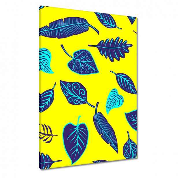 Obrazy 70x100 Modré listy Listy