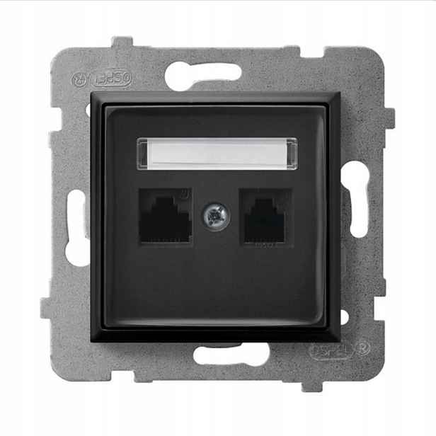 Ospel Aria černé zásuvka RJ45 kat.5e GPK-2U/K/m/33