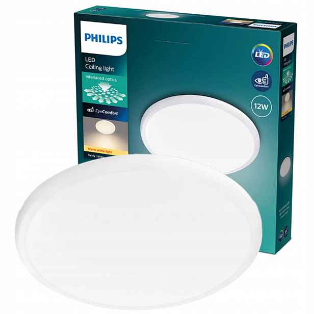 Stropní Svítidlo Led Stropní Svítidlo na omítku Twirly 12W 2700K Bílá Kulatý Philips