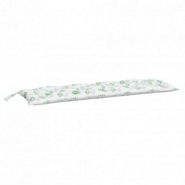 vidaXL Poduška na zahradní lavici vzor listů 150x50x7 cm látka oxford