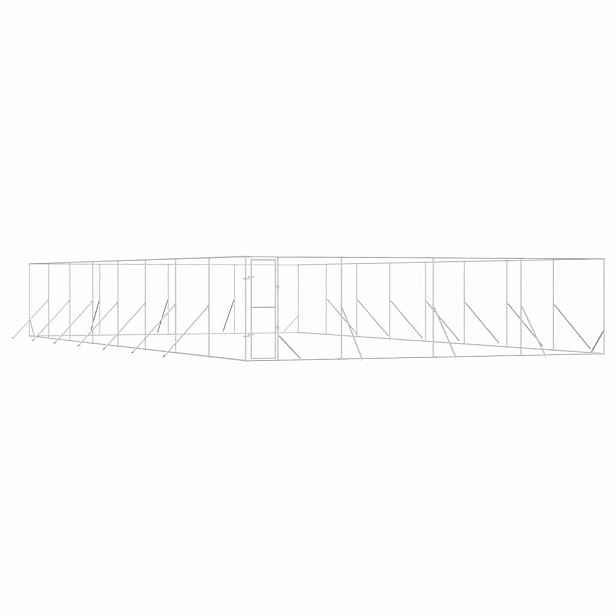 vidaXL Venkovní psí kotec stříbrný 8 x 16 x 2 m pozinkovaná ocel