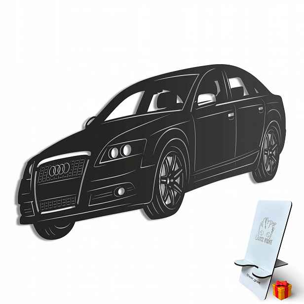 Dřevěný 3D obraz Audi A6c6 Nástěnná Dekorace Dárek XL