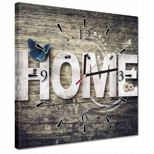 Hodiny 30x30 Nápis Home