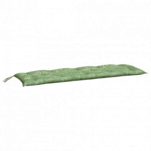 vidaXL Poduška na zahradní lavici vzor listů 150x50x7 cm látka oxford