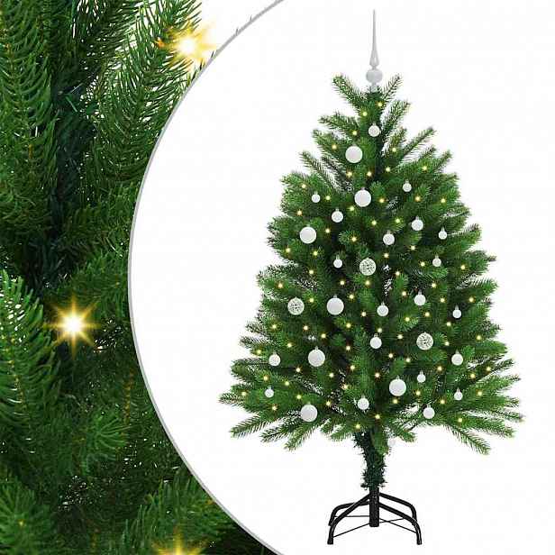 vidaXL Vánoční stromeček s 150 LED diodami s stojanem Zelená 120 cm PE