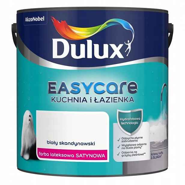 Dulux Barva Easycare Kuchyň A Koupelna 2,5L Bílá Skandinávská Saténová