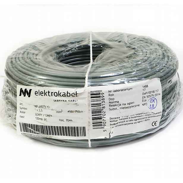 Kabel Lgy 2,5 mm šedá 450/750 V 100 m