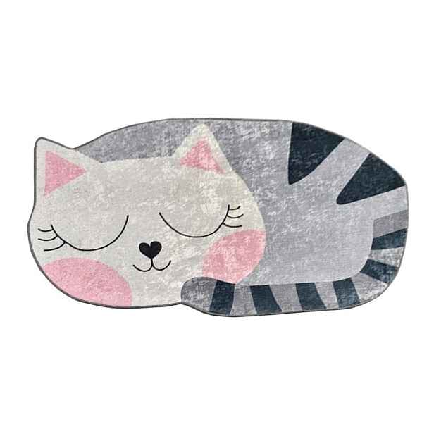 Růžový/šedý pratelný dětský koberec 60x100 cm Cat – Mila Home