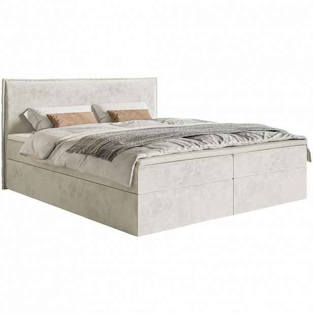 Selsey BOXSPRINGOVÁ POSTEL Softie greige velur vodoodpudivý 160x200 cm