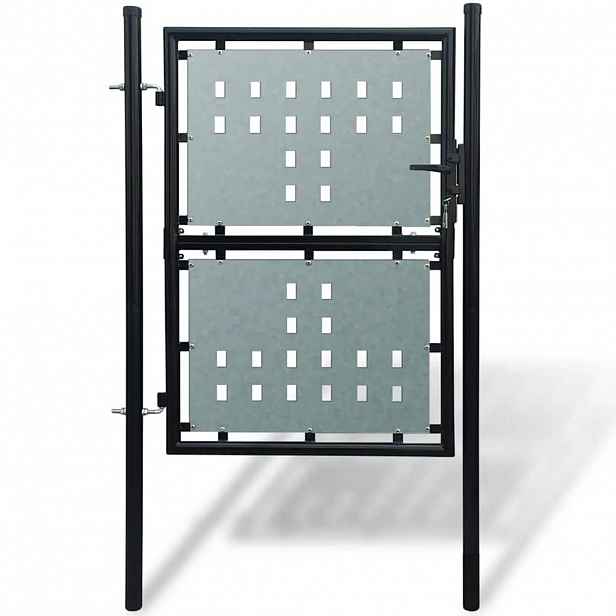 vidaXL Černá jednokřídlá plotová branka 100 x 200 cm