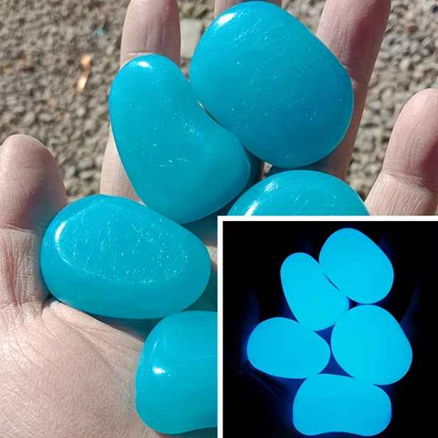 TEMU 72 ks Nadměrných Svítících Kamínků, Každý s Průměrem 1.77 Palců, 2.38 Fluorescenčního Písku Hortikulturní Dekorativní Kámen, Mini Pohádková
