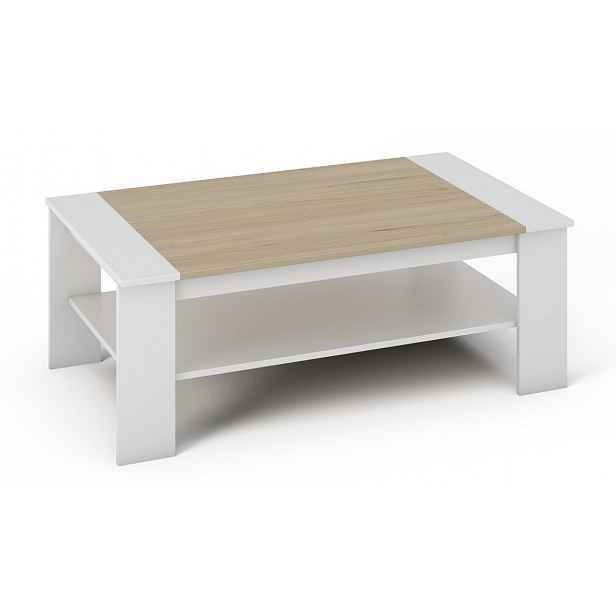 BERN konferenční stolek, bílá/dub sonoma