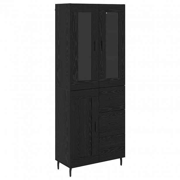 vidaXL Vysoký bufet 2 ks Černý dub 69,5 x 34 x 180 cm Kompozitní dřevo