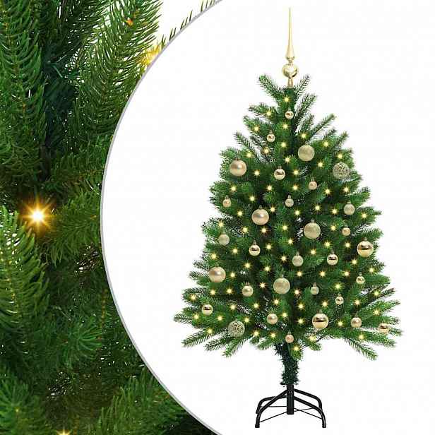 vidaXL Vánoční stromeček s 150 LED diodami s stojanem Zelená 120 cm PE