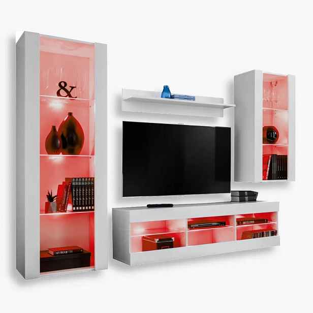 komodee Tivoli Medio Sestava Rtv do Obývacího Pokoje Bílá Rgb Led