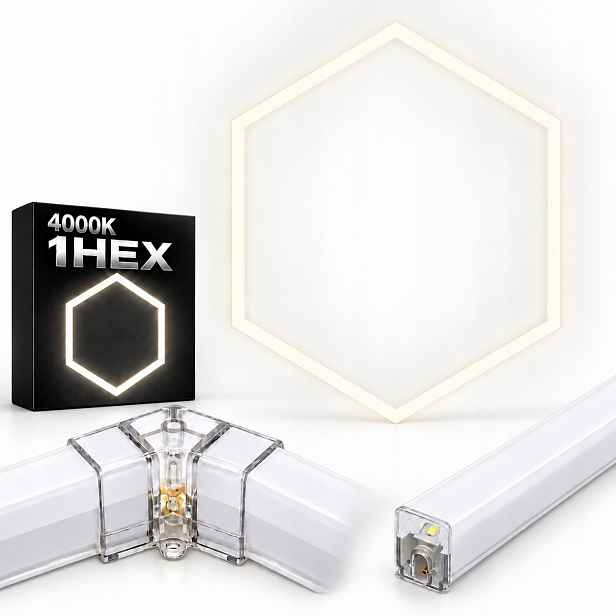 Led svítidlo Hexagon bílé 42W garáž detailing HEX1 4000K 92x79 Cm