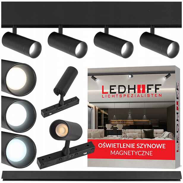 Magnetické Led osvětlení 1 m 4 x bodová lampa 7 W 3 Barvy Světla