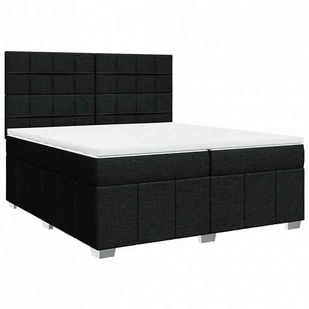 vidaXL Box spring postel s matrací černá 200x200 cm textil