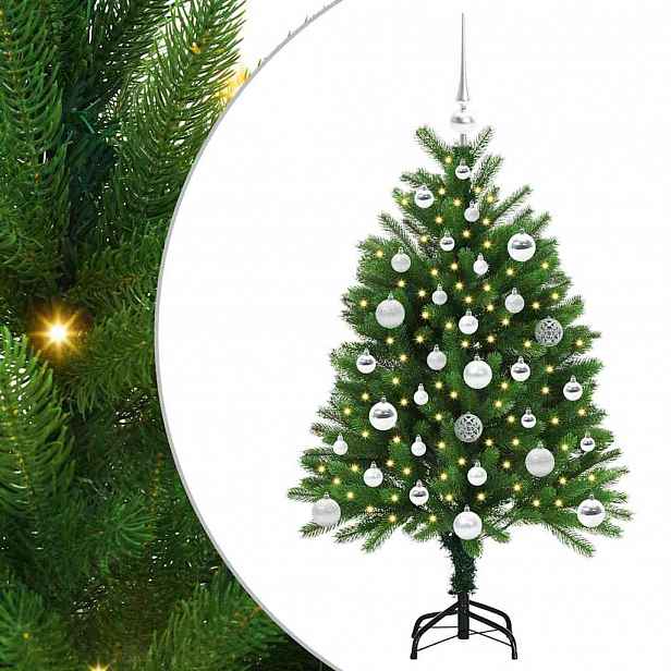 vidaXL Vánoční stromeček s 150 LED diodami s stojanem Zelená 120 cm PE