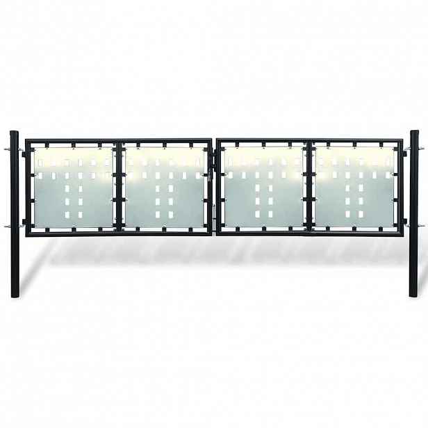 vidaXL Černá jednokřídlá plotová branka 300 x 100 cm