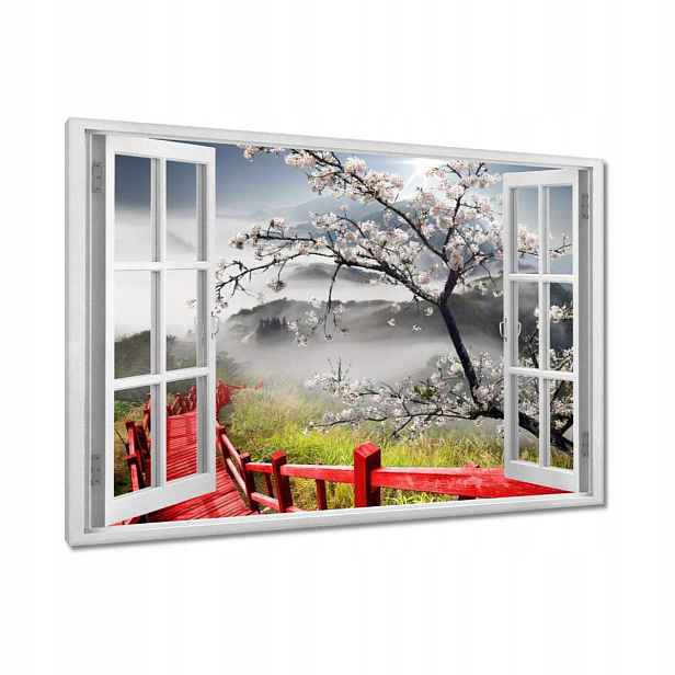 Obrazy 120x80 Červený most v Japonsku