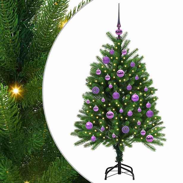 vidaXL Vánoční stromeček s 150 LED diodami s stojanem Zelená 120 cm PE